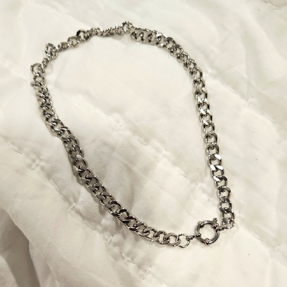 NEW 14" Silver Chunk Chain Necklace
